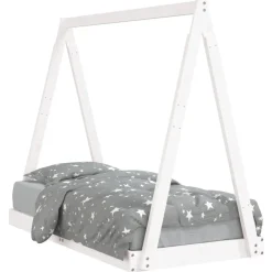 vidaXL Estructura de cama para niños madera de pino 70x140 cm Blanco Outlet