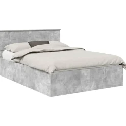 vidaXL Estructura de cama con cabecera Gris Concreto 150 x 200 cm Gris hormigón Outlet