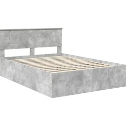 vidaXL Estructura de cama con cabecera Gris Concreto 150 x 200 cm Gris hormigón Outlet