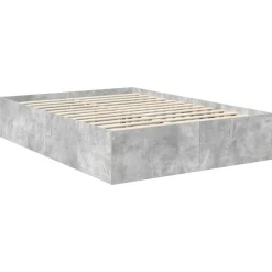 vidaXL Estructura de cama con cabecera Gris Concreto 150 x 200 cm Gris hormigón Outlet