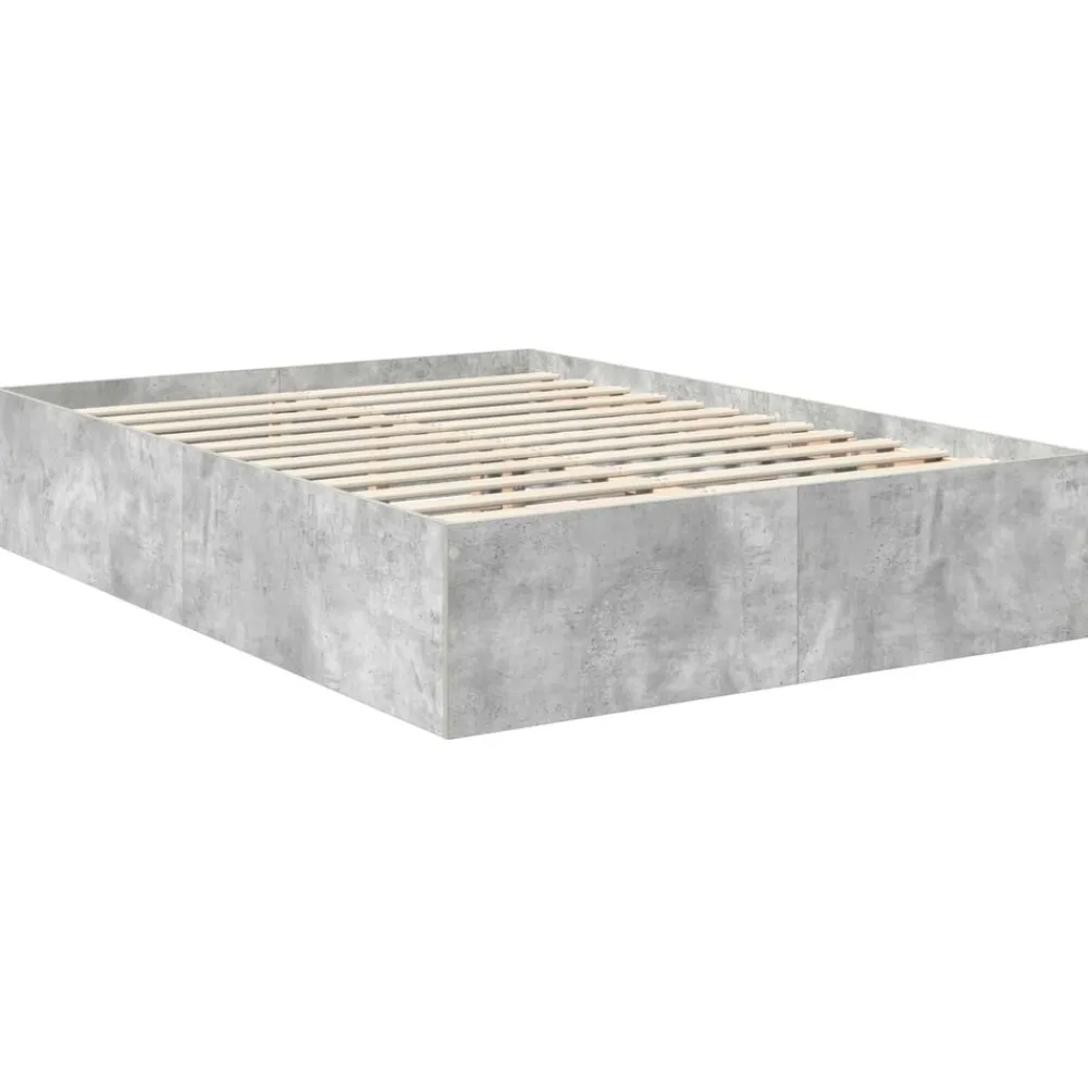 vidaXL Estructura de cama con cabecera Gris Concreto 150 x 200 cm Gris hormigón Outlet