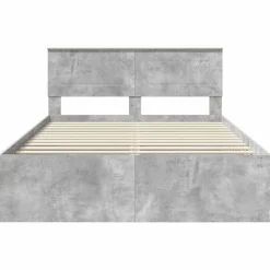 vidaXL Estructura de cama con cabecera Gris Concreto 150 x 200 cm Gris hormigón Outlet