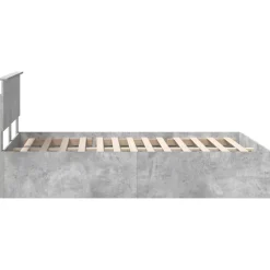 vidaXL Estructura de cama con cabecera Gris Concreto 150 x 200 cm Gris hormigón Outlet