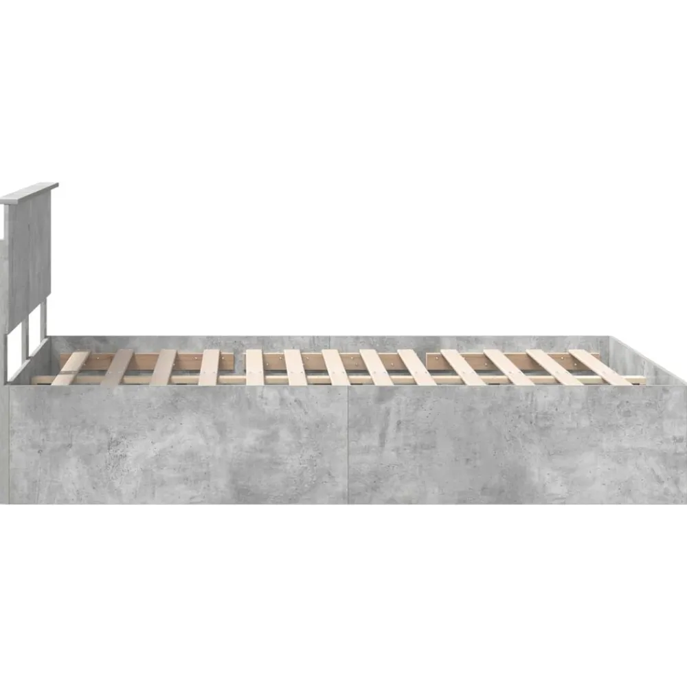 vidaXL Estructura de cama con cabecera Gris Concreto 150 x 200 cm Gris hormigón Outlet
