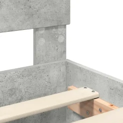 vidaXL Estructura de cama con cabecera Gris Concreto 150 x 200 cm Gris hormigón Outlet