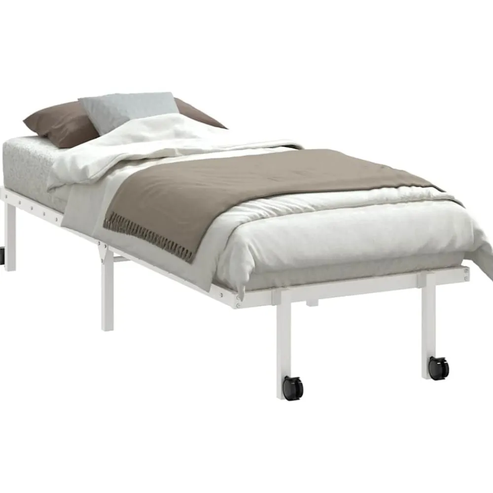 vidaXL Estructura de cama sin colchón plegable acero 75x190 cm Blanco Best