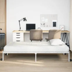 vidaXL Estructura de cama sin colchón plegable acero 75x190 cm Blanco Best