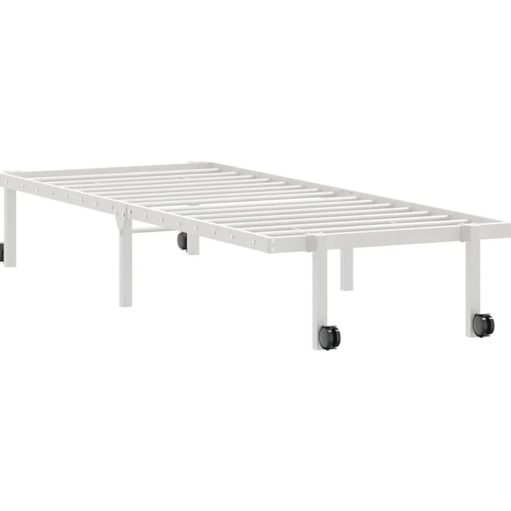 vidaXL Estructura de cama sin colchón plegable acero 75x190 cm Blanco Best