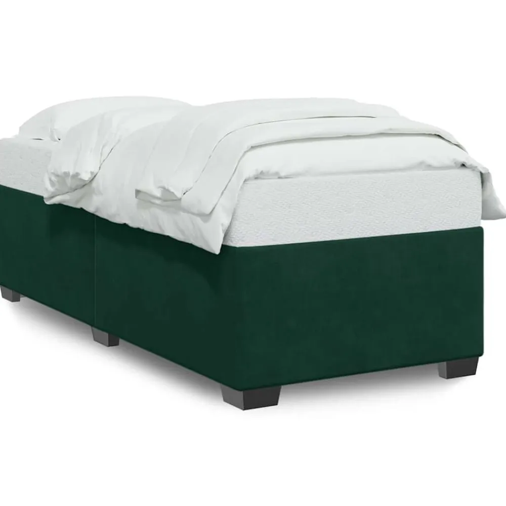 vidaXL Estructura de cama sin colchón terciopelo 80x200cm Verde oscuro Online