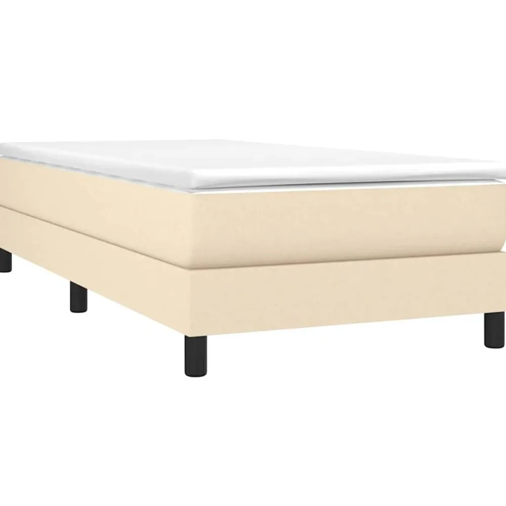 vidaXL Estructura de cama con somier tela 80x200 cm Crema Discount