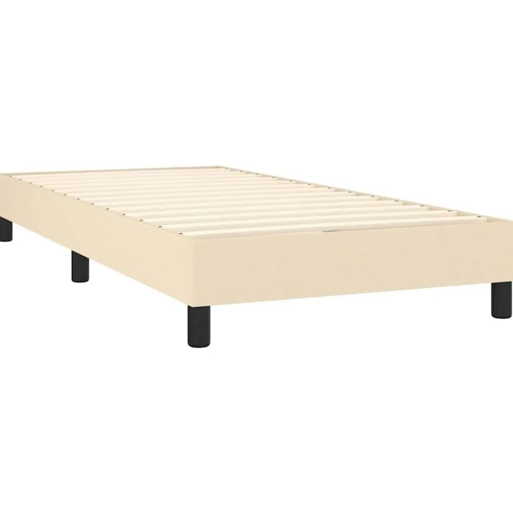 vidaXL Estructura de cama con somier tela 80x200 cm Crema Discount