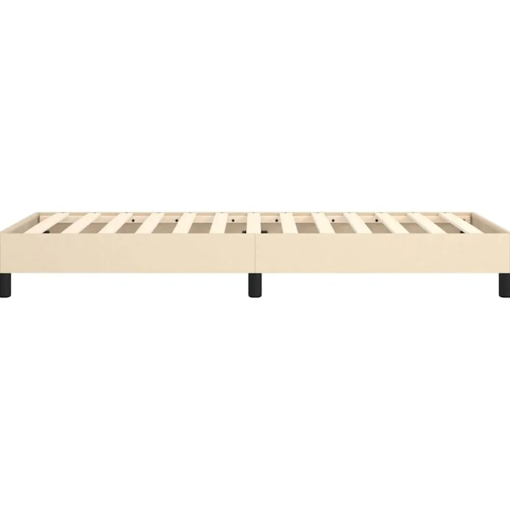 vidaXL Estructura de cama con somier tela 80x200 cm Crema Discount