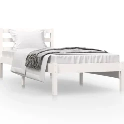 vidaXL Estructura de cama individual sin colchón 75x190 cm Blanco Clearance