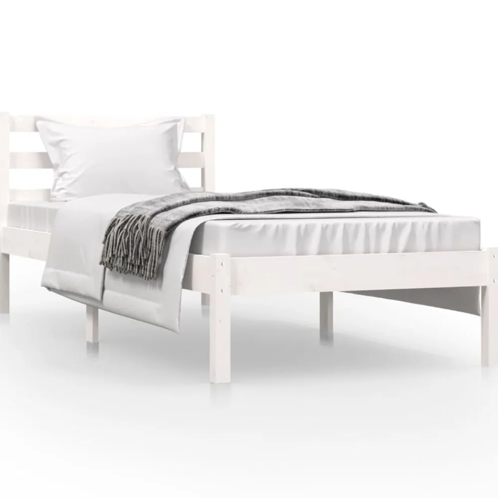vidaXL Estructura de cama individual sin colchón 75x190 cm Blanco Clearance