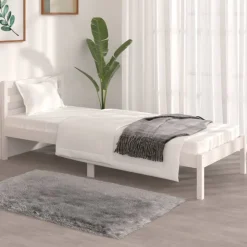 vidaXL Estructura de cama individual sin colchón 75x190 cm Blanco Clearance