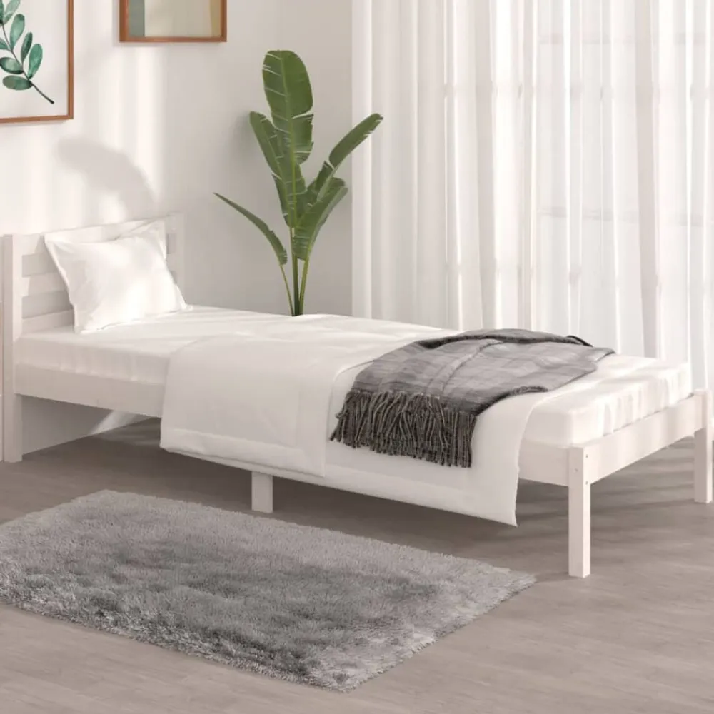 vidaXL Estructura de cama individual sin colchón 75x190 cm Blanco Clearance