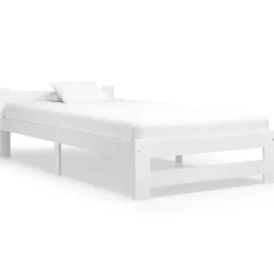 vidaXL Estructura de cama sin colchón madera de pino 90x200 cm Blanco New