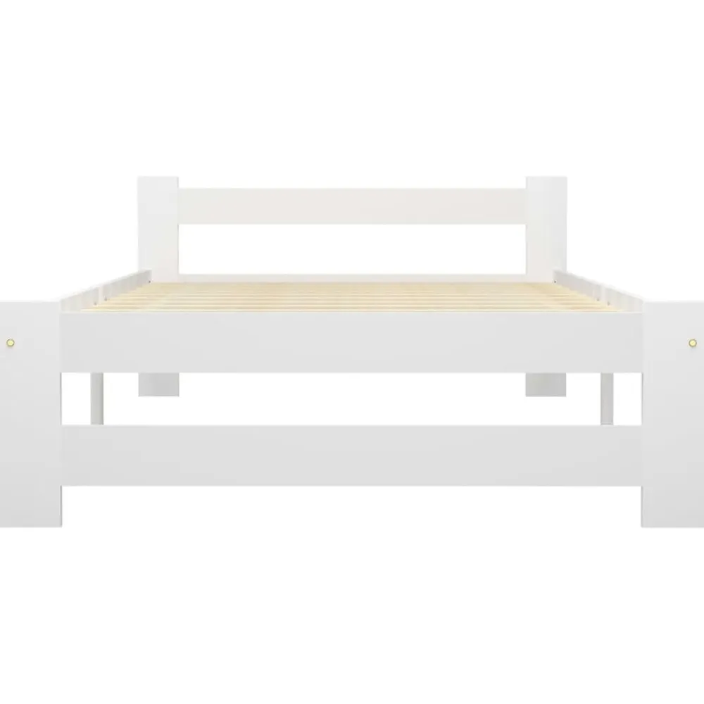 vidaXL Estructura de cama sin colchón madera de pino 90x200 cm Blanco New