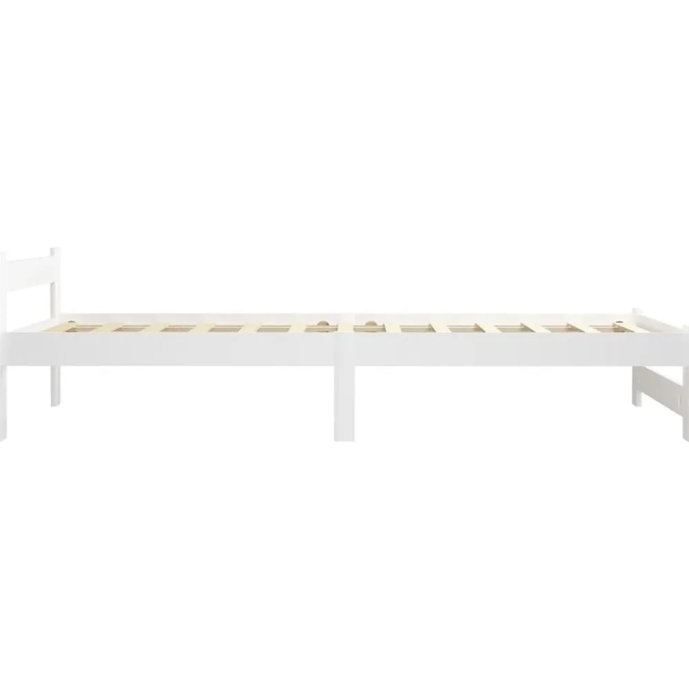 vidaXL Estructura de cama sin colchón madera de pino 90x200 cm Blanco New