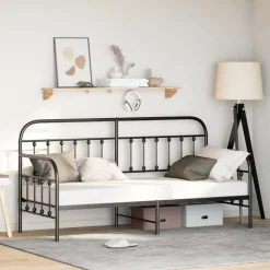 vidaXL Estructura de cama de día 75 x 190 cm Negro Discount