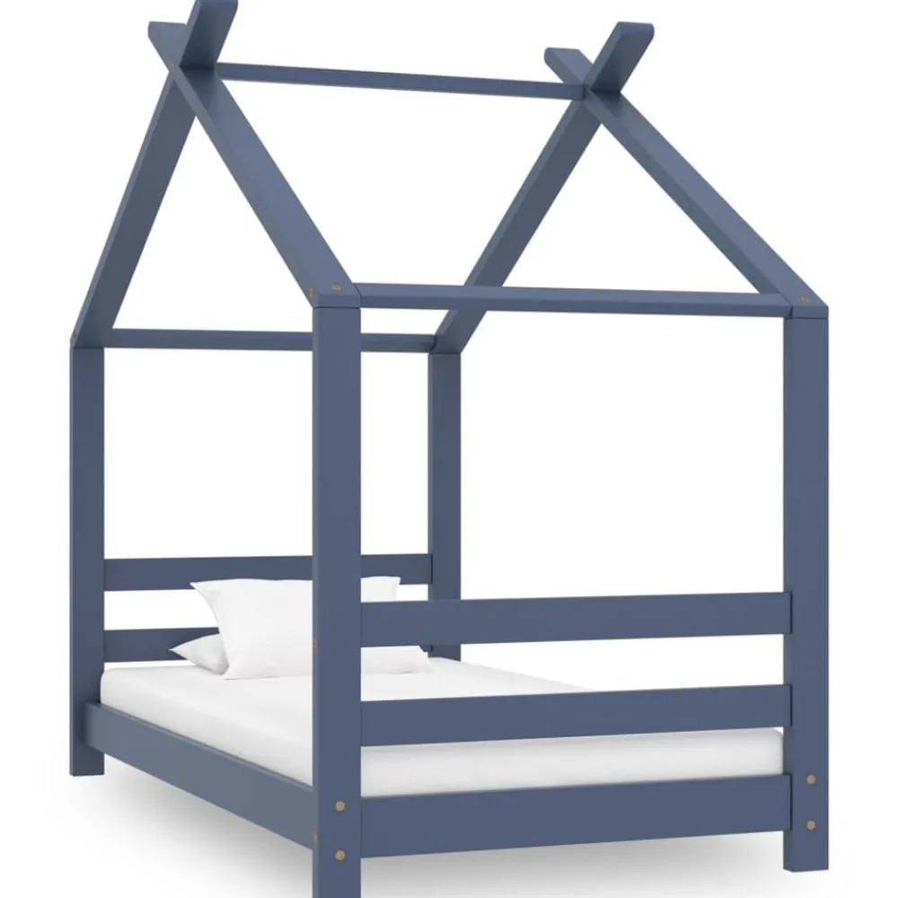 Niños vidaXL Mobiliario Para Bebés Y Niños Pequeños-Estructura de cama infantil madera maciza pino 70x140 cm