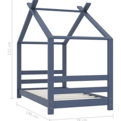 Niños vidaXL Mobiliario Para Bebés Y Niños Pequeños-Estructura de cama infantil madera maciza pino 70x140 cm