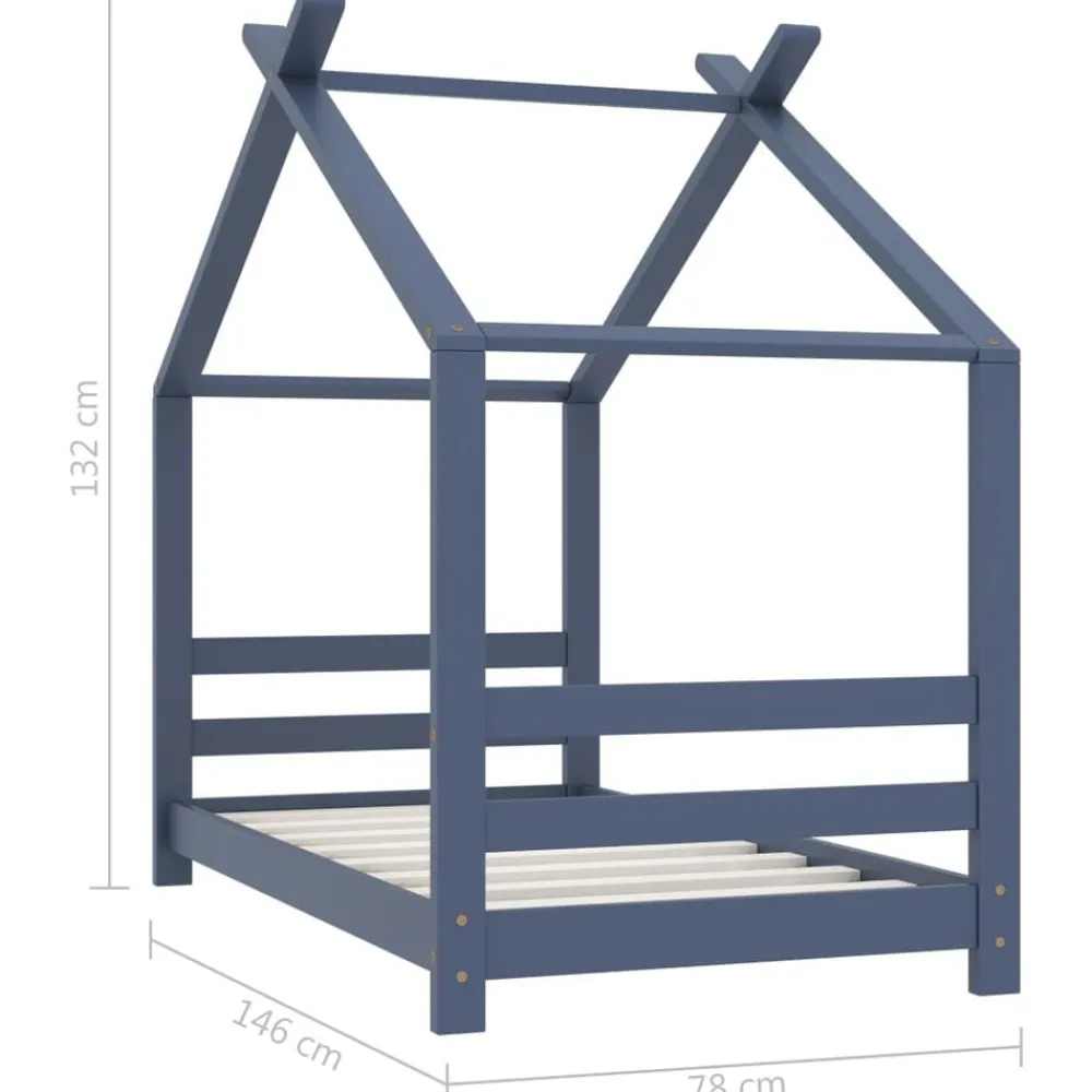 Niños vidaXL Mobiliario Para Bebés Y Niños Pequeños-Estructura de cama infantil madera maciza pino 70x140 cm