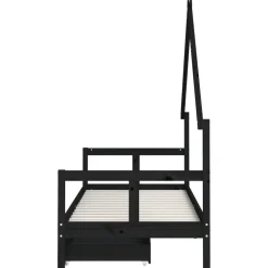 Niños vidaXL Mobiliario Para Bebés Y Niños Pequeños-Estructura de cama niños con cajones madera pino 80x200cm