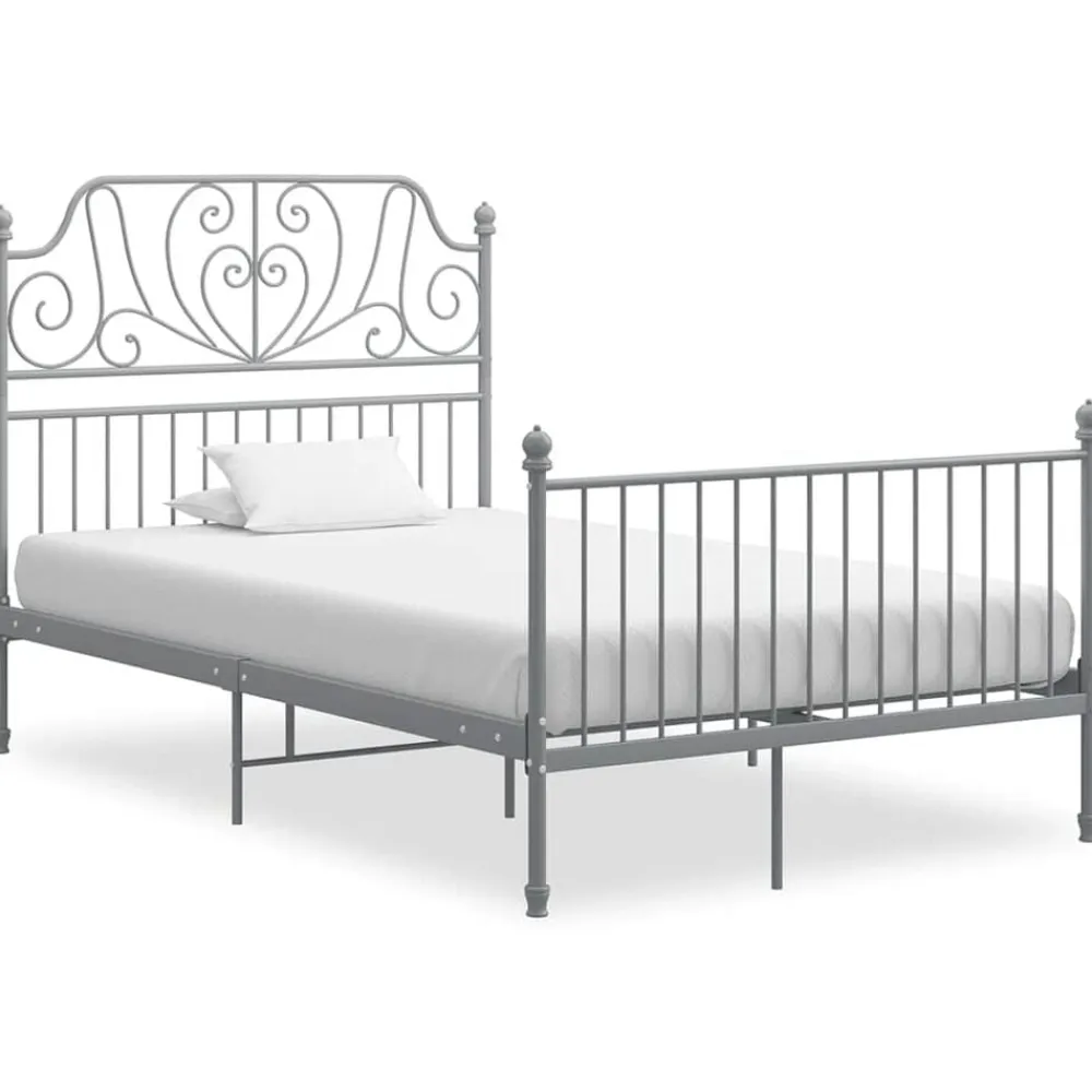 vidaXL Estructura de cama sin colchón metal 120x200 cm Gris Best