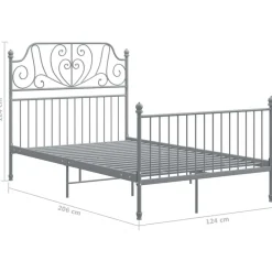 vidaXL Estructura de cama sin colchón metal 120x200 cm Gris Best