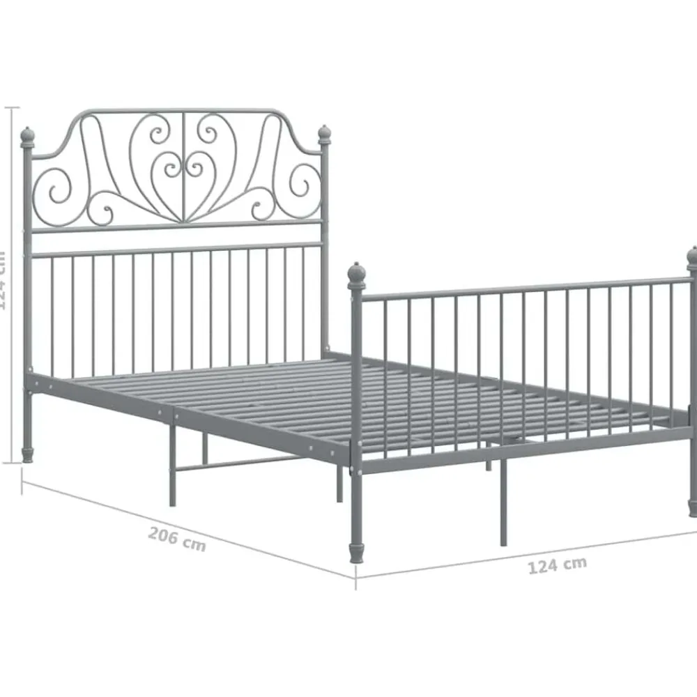 vidaXL Estructura de cama sin colchón metal 120x200 cm Gris Best