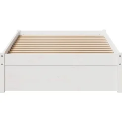 vidaXL Camas Y Accesorios-Estructura de cama sin colchón madera maciza blanca 75x190 cm