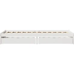 vidaXL Camas Y Accesorios-Estructura de cama sin colchón madera maciza blanca 75x190 cm