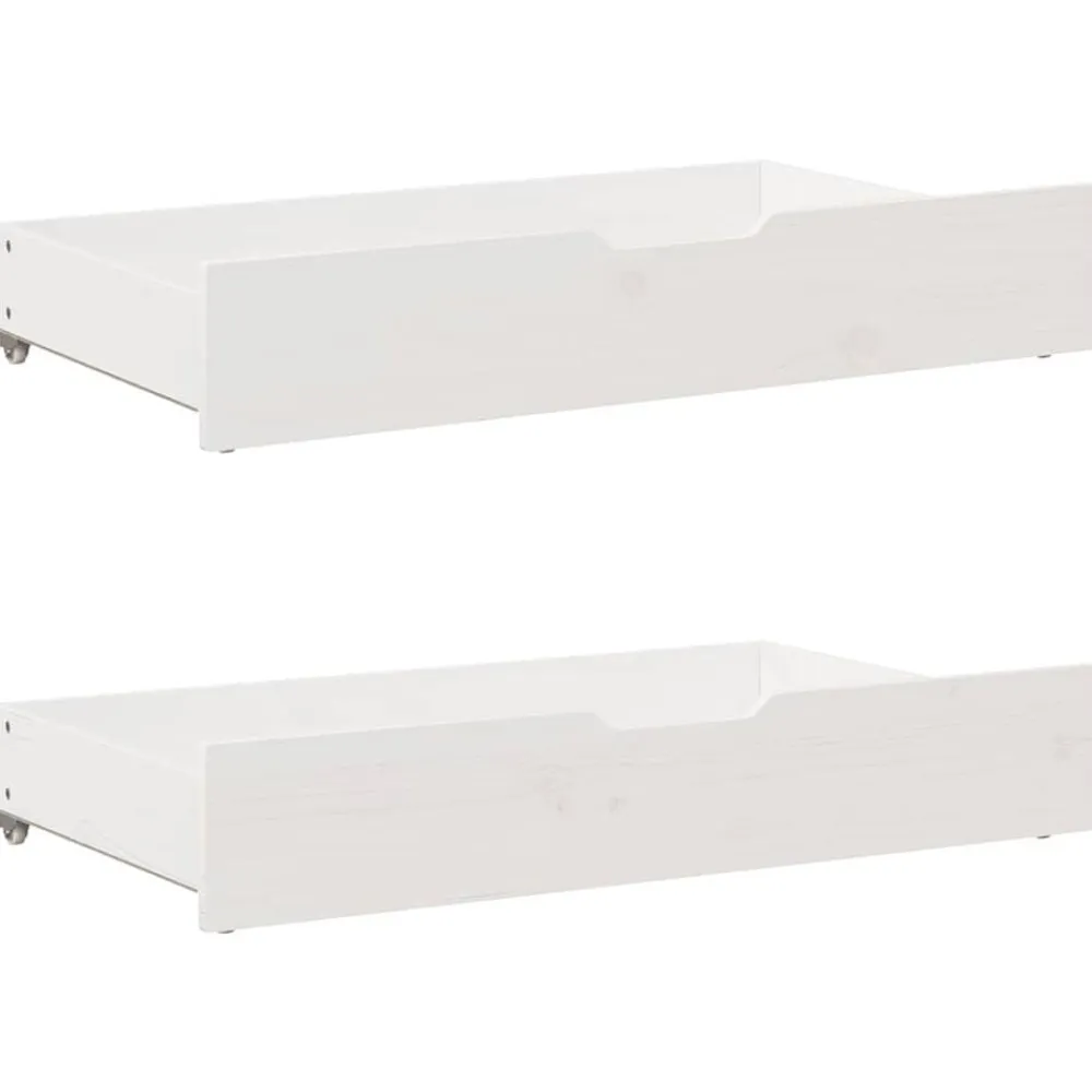 vidaXL Camas Y Accesorios-Estructura de cama sin colchón madera maciza blanca 75x190 cm