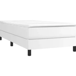 vidaXL Estructura de cama con somier cuero sintético 80x200 cm Blanco Hot