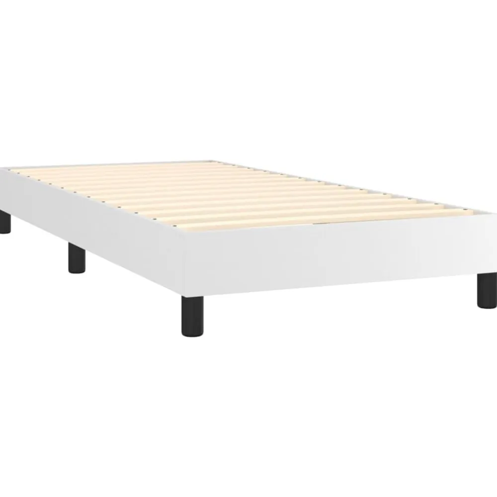 vidaXL Estructura de cama con somier cuero sintético 80x200 cm Blanco Hot
