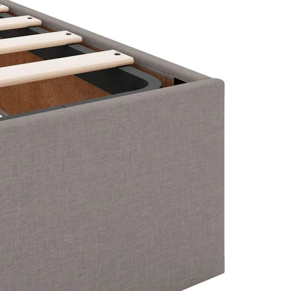 vidaXL Estructura de cama otomana sin colchón tela gris pardo 80x200cm Taupé Sale