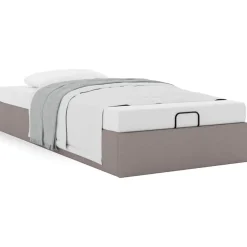 vidaXL Estructura de cama otomana sin colchón tela gris pardo 80x200cm Taupé Sale
