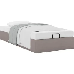 vidaXL Estructura de cama otomana sin colchón tela gris pardo 80x200cm Taupé Sale