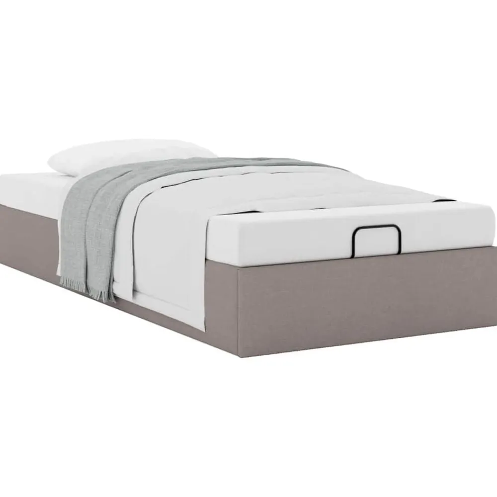 vidaXL Estructura de cama otomana sin colchón tela gris pardo 80x200cm Taupé Sale