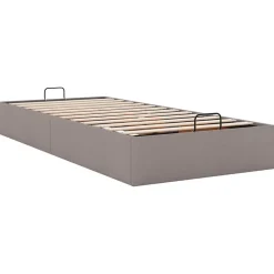 vidaXL Estructura de cama otomana sin colchón tela gris pardo 80x200cm Taupé Sale