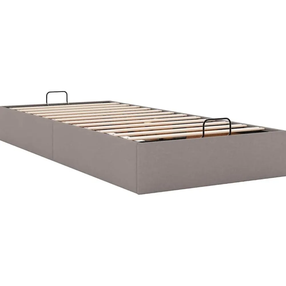 vidaXL Estructura de cama otomana sin colchón tela gris pardo 80x200cm Taupé Sale