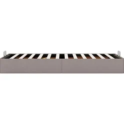 vidaXL Estructura de cama otomana sin colchón tela gris pardo 80x200cm Taupé Sale