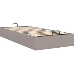 vidaXL Estructura de cama otomana sin colchón tela gris pardo 80x200cm Taupé Sale