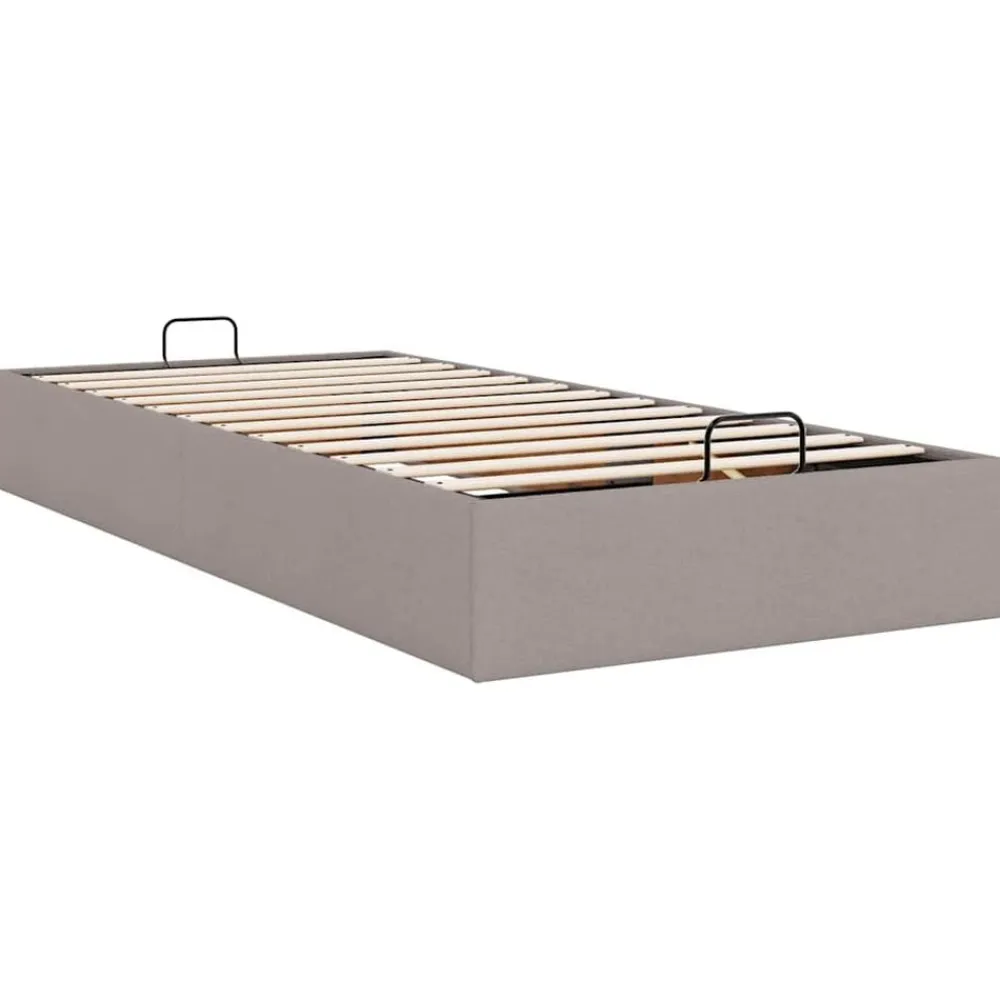 vidaXL Estructura de cama otomana sin colchón tela gris pardo 80x200cm Taupé Sale