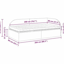 vidaXL Conjuntos De Muebles-Estructura de Cama Esquina con Colchón Manual 2 pcs