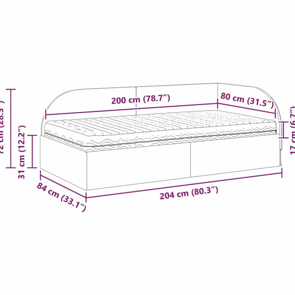 vidaXL Conjuntos De Muebles-Estructura de Cama Esquina con Colchón Manual 2 pcs
