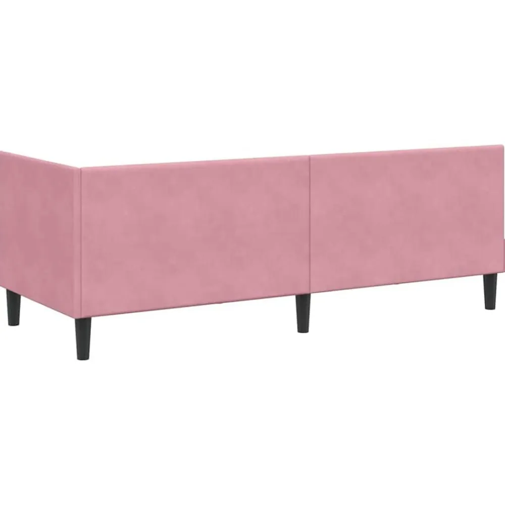 vidaXL Estructura de Cama Esquina con Colchón 2 pcs Gris Terciopelo Rosa Clearance