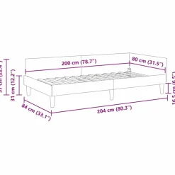 vidaXL Estructura de cama en esquina 80 x 200 cm tela Gris claro Online