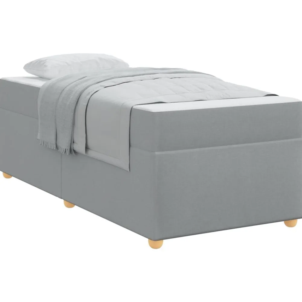 vidaXL Estructura de cama con colchón 80 x 200 cm tela Gris claro Sale